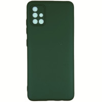 Накладка (з мікрофіброю) Silicone Cover Lakshmi Full Camera для Samsung A51 / A515- темно-зелений