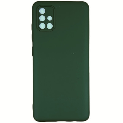 Накладка (з мікрофіброю) Silicone Cover Lakshmi Full Camera для Samsung A51 / A515- темно-зелений