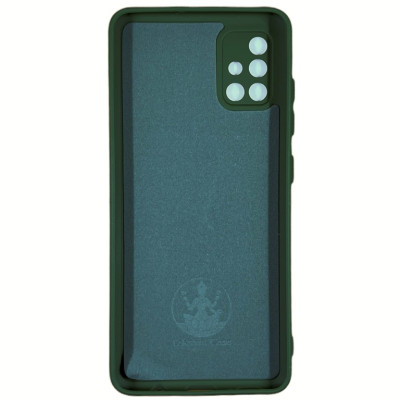 Накладка (з мікрофіброю) Silicone Cover Lakshmi Full Camera для Samsung A51 / A515- темно-зелений
