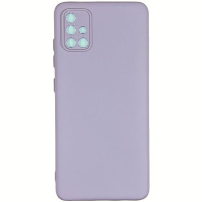 Накладка (з мікрофіброю) Silicone Cover Lakshmi Full Camera для Samsung A51 / A515- рожевий пісок