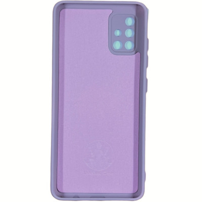 Накладка (з мікрофіброю) Silicone Cover Lakshmi Full Camera для Samsung A51 / A515- рожевий пісок