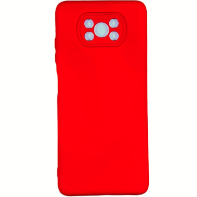 Накладка (з мікрофіброю) Silicone Cover Lakshmi Full Camera для Xiaomi Poco X3 / Poco X3 Pro- червоний