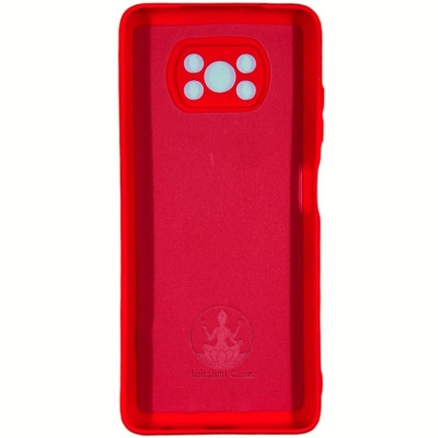 Накладка (з мікрофіброю) Silicone Cover Lakshmi Full Camera для Xiaomi Poco X3 / Poco X3 Pro- червоний