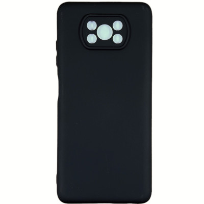 Накладка (з мікрофіброю) Silicone Cover Lakshmi Full Camera для Xiaomi Poco X3 / Poco X3 Pro- чорний