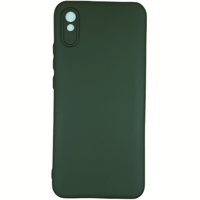 Накладка (з мікрофіброю) Silicone Cover Lakshmi Full Camera для Xiaomi Redmi 9A- темно-зелений