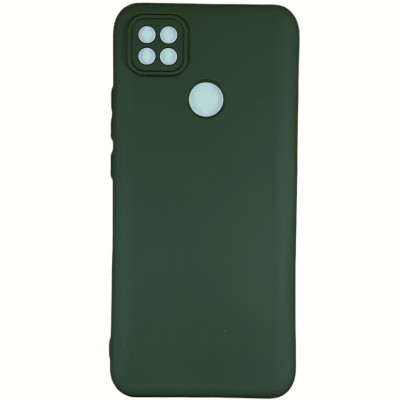 Накладка (з мікрофіброю) Silicone Cover Lakshmi Full Camera для Xiaomi Redmi 9C / 10A- темно-зелений