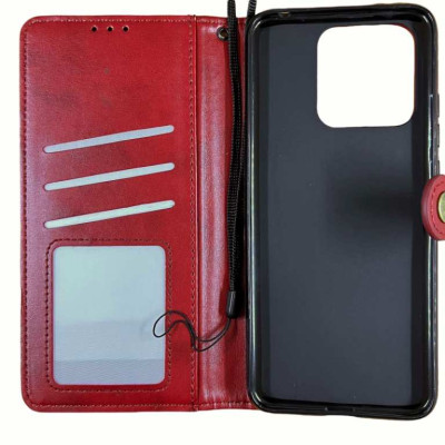Чохол-книжка GETMAN Gallant шкіряний для Xiaomi Redmi 10C / Poco C40 - червоний
