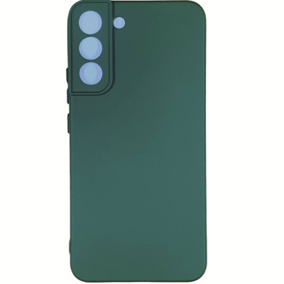 Накладка (з мікрофіброю) Silicone Cover Lakshmi Full Camera для Samsung S22 Plus- темно-зелений