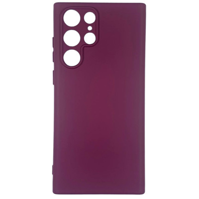 Накладка (з мікрофіброю) Silicone Cover Lakshmi Full Camera для Samsung S22 Ultra- марсала