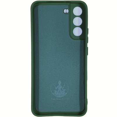 Накладка (з мікрофіброю) Silicone Cover Lakshmi Full Camera для Samsung S22 Plus- темно-зелений