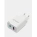 Мережевий зарядний пристрій Aspor A826 PD 20W + QC Fast Charger + USB кабель Type-C- білий