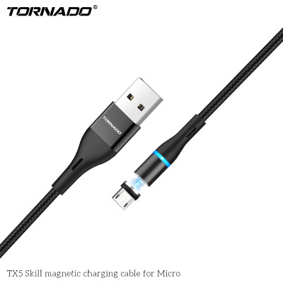 USB кабель Tornado TX5 Magnetic Micro (2,4A/1м)- чорний