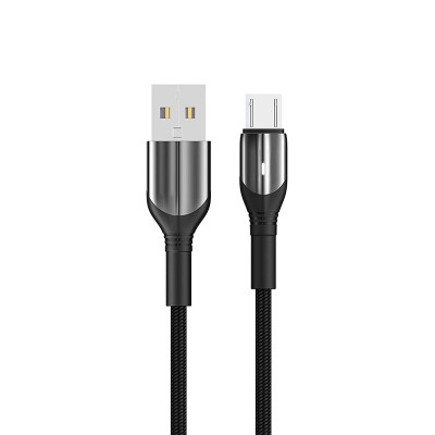 USB кабель Aspor AC-08 Micro Nylon/LED 3A/1.0м- чорний USB кабель Aspor AC-08 Micro Nylon/LED 3A/1.0м- чорний