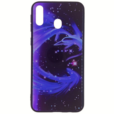 Накладка TPU + Glass для Samsung M20/M205- арт мікс