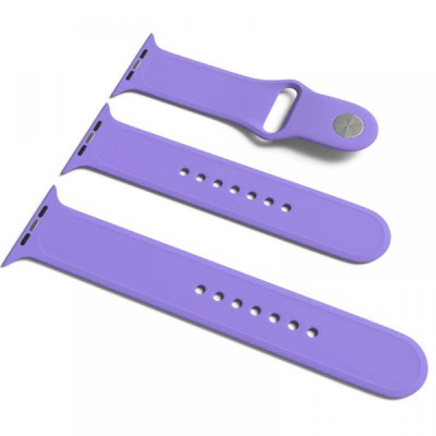 Ремінець силіконовий для Apple Watch Sport Band 38/40/41/42mm(ser.10) (S/M and M/L) 3pcs- бузковий Ремінець силіконовий для Apple Watch Sport Band 38/40/41/42mm(ser.10) (S/M and M/L) 3pcs- бузковий
