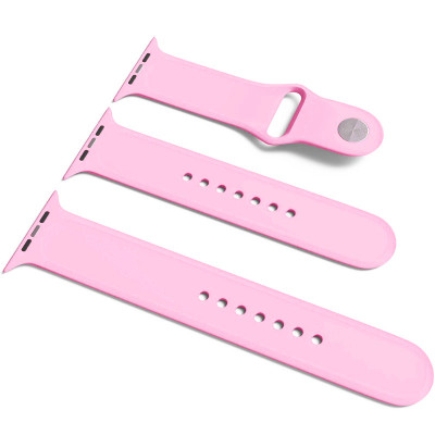 Ремінець силіконовий для Apple Watch Sport Band 42(ser.1-3)/44/45/46/49mm (S/M and M/L) 3pcs- рожевий