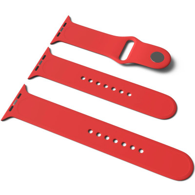 Ремінець силіконовий для Apple Watch Sport Band 42(ser.1-3)/44/45/46/49mm (S/M and M/L) 3pcs- червоний Ремінець силіконовий для Apple Watch Sport Band 42(ser.1-3)/44/45/46/49mm (S/M and M/L) 3pcs- червоний