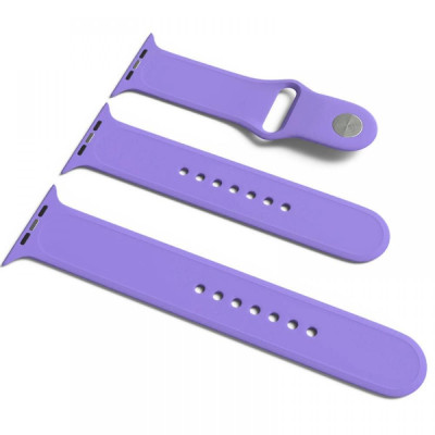 Ремінець силіконовий для Apple Watch Sport Band 42(ser.1-3)/44/45/46/49mm (S/M and M/L) 3pcs- бузковий