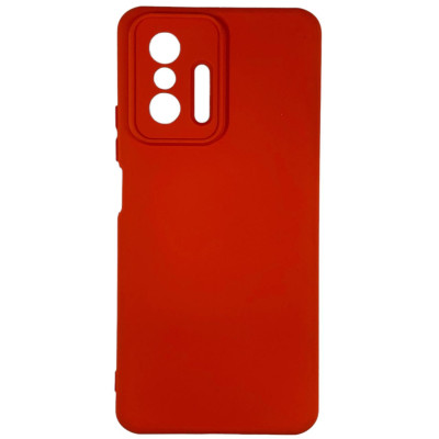 Накладка (з мікрофіброю) Silicone Cover Lakshmi Full Camera для Xiaomi 11T / 11T Pro- червоний