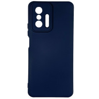 Накладка (з мікрофіброю) Silicone Cover Lakshmi Full Camera для Xiaomi 11T / 11T Pro- темно-синій