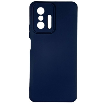 Накладка (з мікрофіброю) Silicone Cover Lakshmi Full Camera для Xiaomi 11T / 11T Pro- темно-синій