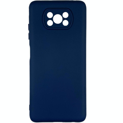 Накладка (з мікрофіброю) Silicone Cover Lakshmi Full Camera для Xiaomi Poco X3 / Poco X3 Pro- темно-синій