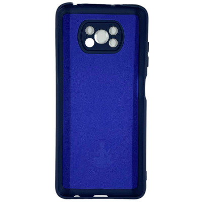 Накладка (з мікрофіброю) Silicone Cover Lakshmi Full Camera для Xiaomi Poco X3 / Poco X3 Pro- темно-синій