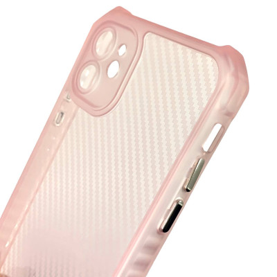 Накладка TPU Ease Carbon color series для iPhone 12- рожевий прозорий Накладка TPU Ease Carbon color series для iPhone 12- рожевий прозорий