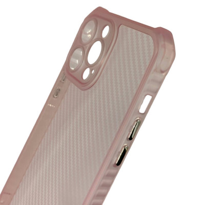 Накладка TPU Ease Carbon color series для iPhone 13 Pro Max- рожевий прозорий Накладка TPU Ease Carbon color series для iPhone 13 Pro Max- рожевий прозорий