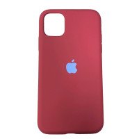 Накладка (з мікрофіброю) Silk Full Protective для iPhone 11- темно-червоний