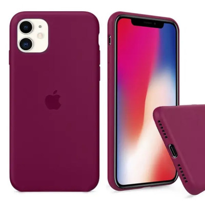 Накладка (з мікрофіброю) Silk Full Protective для iPhone 11- червона троянда