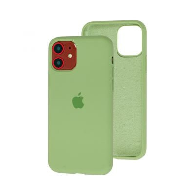 Накладка (з мікрофіброю) Silk Full Protective для iPhone 11- м`ятний