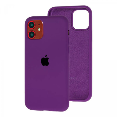 Накладка (з мікрофіброю) Silk Full Protective для iPhone 11- виноградний