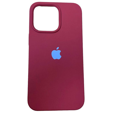 Накладка (з мікрофіброю) Silk Full Protective для iPhone 13 Pro (6.1`)- темно-червоний