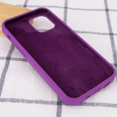 Накладка (з мікрофіброю) Silk Full Protective для iPhone 13 Pro (6.1`)- виноградний