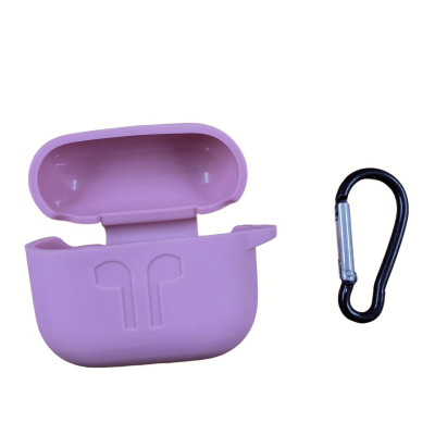 Чохол силіконовий для AirPods 3 з карабіном- рожевий пісок