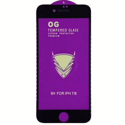 Скло захисне Tempered Glass OG Premium для iPhone 7 / 8 / SE 2020- чорний