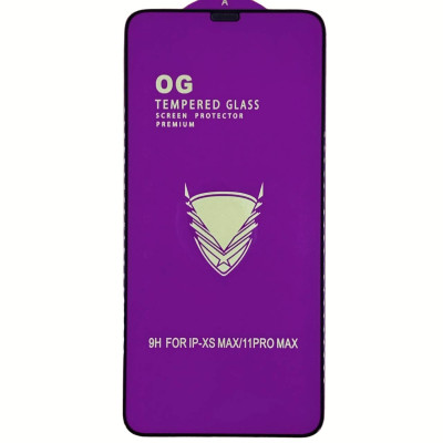 Скло захисне Tempered Glass OG Premium для iPhone XS Max / 11 Pro Max- чорний