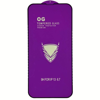 Скло захисне Tempered Glass OG Premium для iPhone 13 Pro Max / 14 Plus- чорний