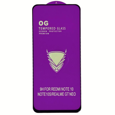 Скло захисне Tempered Glass OG Premium для Xiaomi Redmi Note 10 / Note 10S / Note 11s / Note 11 4G / Poco M5s / Poco M4 Pro 4G / Realme 9 Pro - чорний