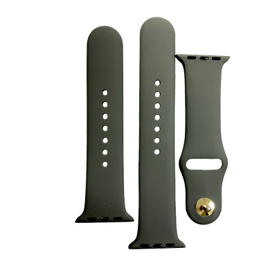 Ремінець силіконовий для Apple Watch Sport Band 38/40/41/42mm(ser.10) (S/M and M/L) 3pcs- темно-сірий