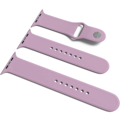 Ремінець силіконовий для Apple Watch Sport Band 42(ser.1-3)/44/45/46/49mm (S/M and M/L) 3pcs- ліловий