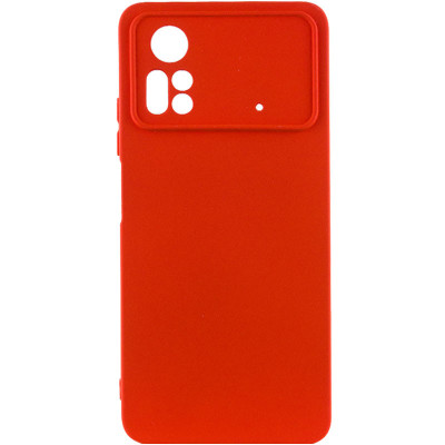 Накладка (з мікрофіброю) Silicone Cover Lakshmi Full Camera для Xiaomi Poco X4 Pro 5G- червоний