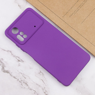 Накладка (з мікрофіброю) Silicone Cover Lakshmi Full Camera для Xiaomi Poco X4 Pro 5G- фіолетовий