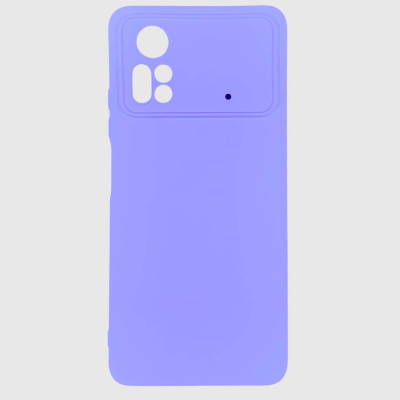 Накладка (з мікрофіброю) Silicone Cover Lakshmi Full Camera для Xiaomi Poco X4 Pro 5G- бузковий
