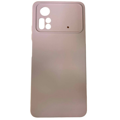 Накладка (з мікрофіброю) Silicone Cover Lakshmi Full Camera для Xiaomi Poco X4 Pro 5G- рожевий пісок