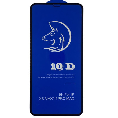 Скло захисне 10D для iPhone XS Max / 11 Pro Max- чорний