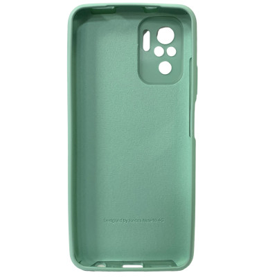 Накладка (з мікрофіброю) Silicone Cover Full Camera (AA) для Xiaomi Redmi Note 10 / Note 10S / Poco M5s- бірюзовий