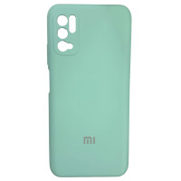 Накладка (з мікрофіброю) Silicone Cover Full Camera (AA) для Xiaomi Redmi Note 10 5G / Poco M3 Pro- бірюзовий