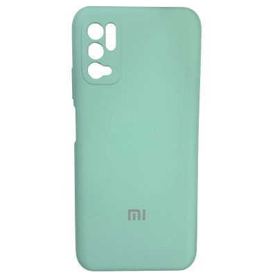 Накладка (з мікрофіброю) Silicone Cover Full Camera (AA) для Xiaomi Redmi Note 10 5G / Poco M3 Pro- бірюзовий